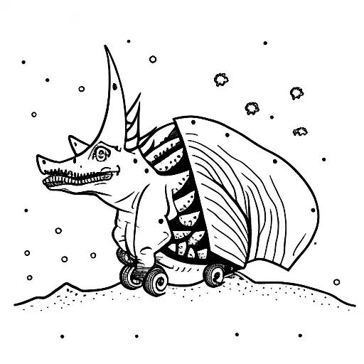 stegosaurus on skateboard tattoo design idea