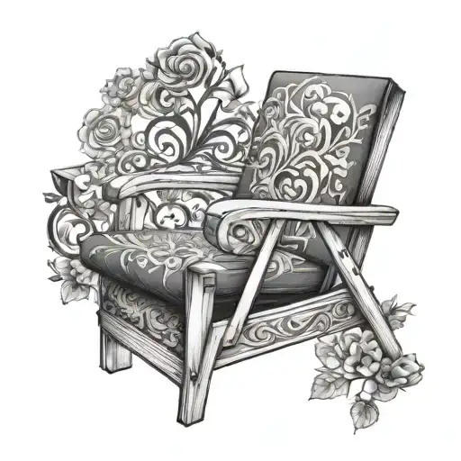 folding chair right side tattoo design idea