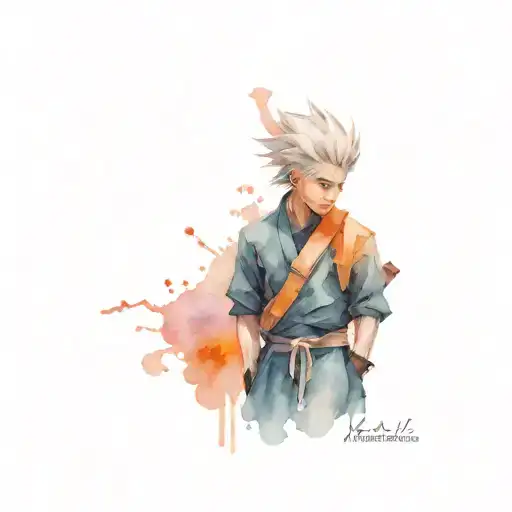 sharigan kakashi aquarella tattoo design idea