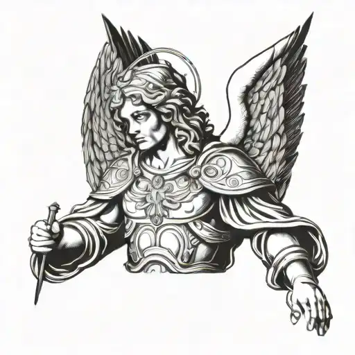 st michael archangel tattoo design idea