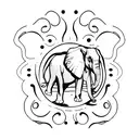 three aging elephants tattoo design idea