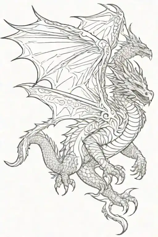 dragon flying tattoo design idea