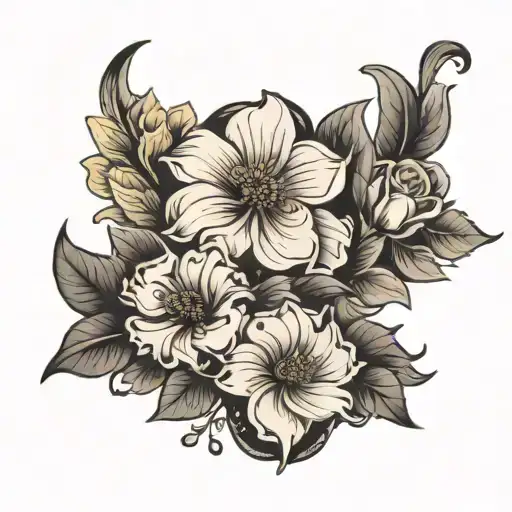 floral scar c section scar tattoo design idea