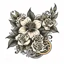 floral scar c section scar tattoo design idea