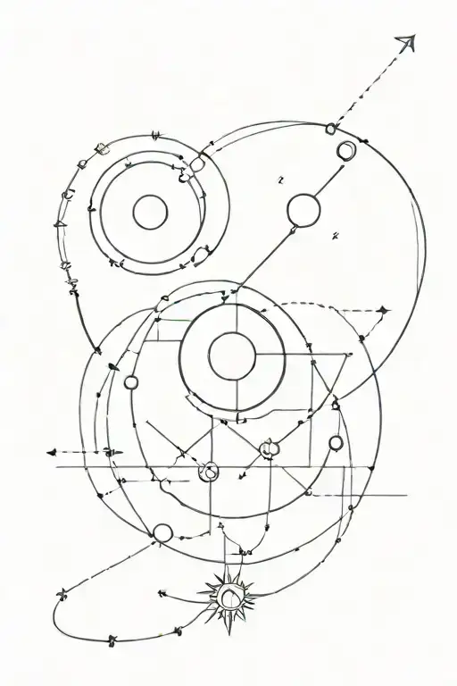 leo Capricorn planets compass symbols intertwined tattoo design idea