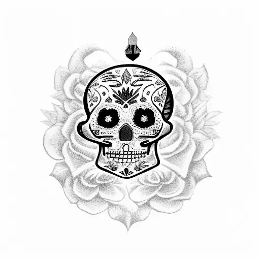 dia de los muertos remembrance tattoo with the initials J.E.T visible tattoo design idea