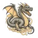 dragon never give up tattoo design idea