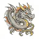 dragon never give up tattoo design idea