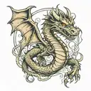 dragon never give up tattoo design idea