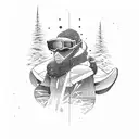 snowboarder back view  tattoo design idea