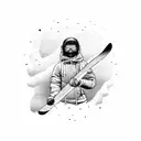 snowboarder back view  tattoo design idea