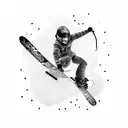 snowboarder back view  tattoo design idea