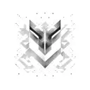 Pixelated Avicii logo tattoo design idea