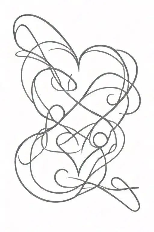infinity heart beat tattoo design idea