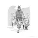 folk on the road tattoo design idea