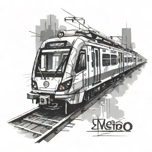 Painted train of barcelona metro  tattoo design idea