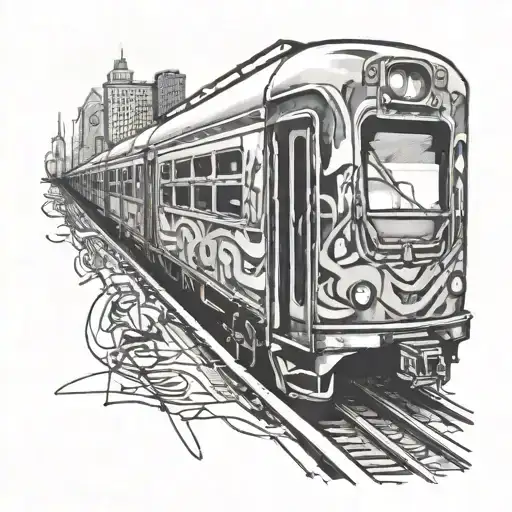 graffiti on nyc train tattoo design idea