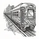 graffiti on nyc train tattoo design idea