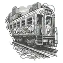 graffiti on nyc train tattoo design idea