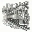 graffiti on nyc train tattoo design idea