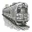 graffiti on nyc train tattoo design idea