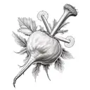 a sugar beet being pulled out of the ground in a field  tattoo design idea