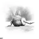 a sugar beet being pulled out of the ground in a field  tattoo design idea