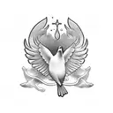 cartoon pigeon blacksmithing  tattoo design idea