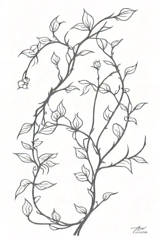 growing sideways vine tattoo design idea