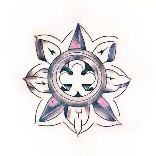 5 leaf Clover with Pentagramm in it tattoo design idea