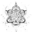 5 leaf Clover with Pentagramm in it tattoo design idea