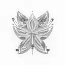 5 leaf Clover with Pentagramm in it tattoo design idea