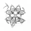 5 leaf Clover with Pentagramm in it tattoo design idea