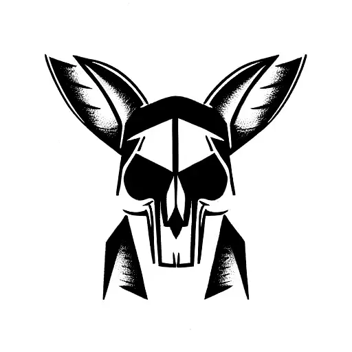 Anubis with scale of justice skull tattoo design idea