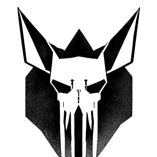 Anubis Dark reappear with scale of justice skull tattoo design idea
