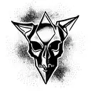 Anubis Dark reappear with scale of justice skull tattoo design idea