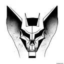 Anubis Dark reappear with scale of justice skull tattoo design idea