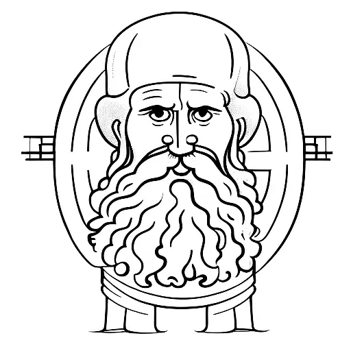 diogenes the philosopher holding a lantern, close up of his face and hand with lantern  tattoo design idea