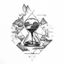 broken hourglass  tattoo design idea