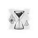 broken hourglass  tattoo design idea