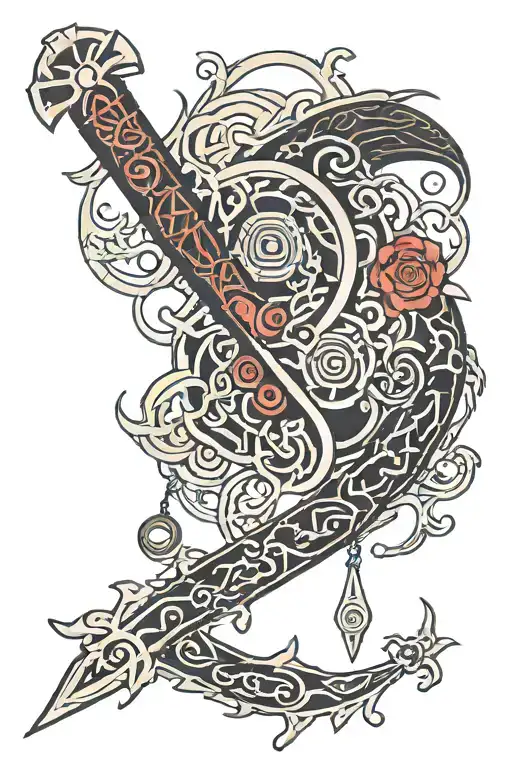Itachi Uchiha clan Key blade tattoo design idea