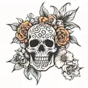 death flowers  tattoo design idea
