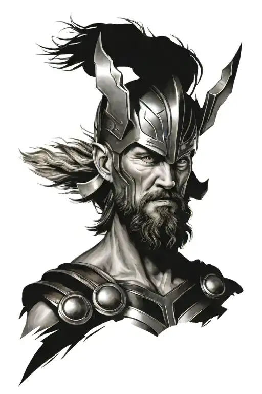 thor god tattoo design idea