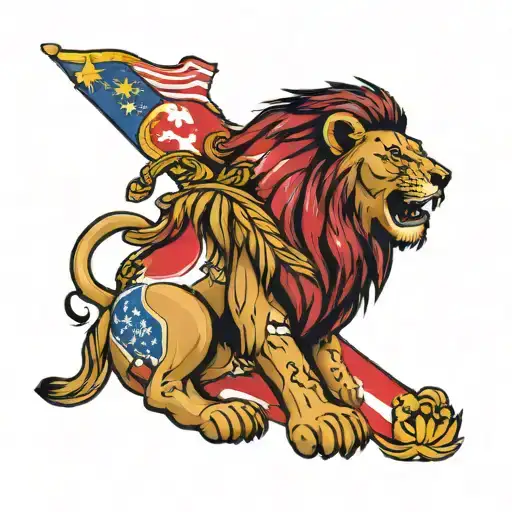 lion and Philippines flag tattoo design idea