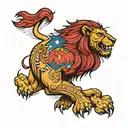 lion and Philippines flag tattoo design idea
