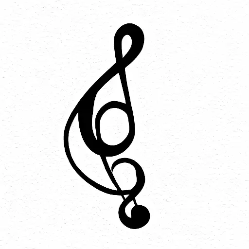 treble clef tattoo design idea