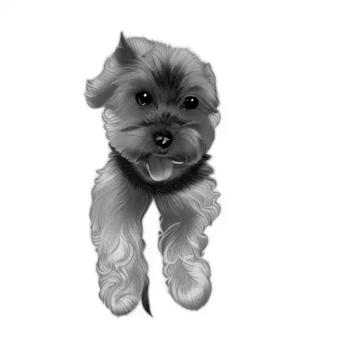 a yorkshire terrier tattoo design idea
