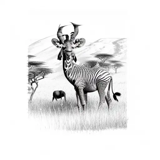 African safari tattoo design idea