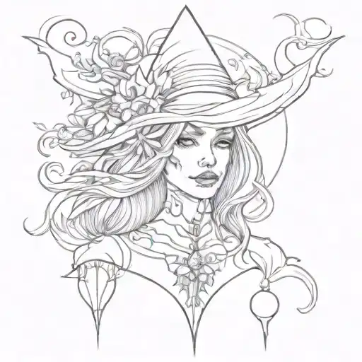 witchy tattoo design idea