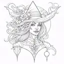 witchy tattoo design idea